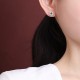 925 Sterling Silver Round Jade Flower Prosperity Earrings 925 Sterling Silver Round Jade Flower Prosperity Earrings