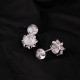 925 Sterling Silver Round Jade Flower Prosperity Earrings 925 Sterling Silver Round Jade Flower Prosperity Earrings