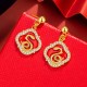 925 Sterling Silver Snake Year Blessing Earrings
