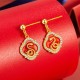 925 Sterling Silver Snake Year Blessing Earrings