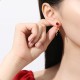 925 Sterling Silver Red Agate Chalcedony Snake Year Blessing Earrings