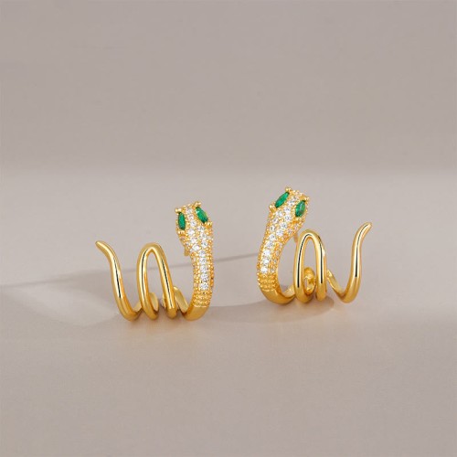 925 Sterling Silver Green-eyed Snake Year of the Snake Earrings 925 Sterling Silver Green-eyed Snake Year of the Snake Earrings