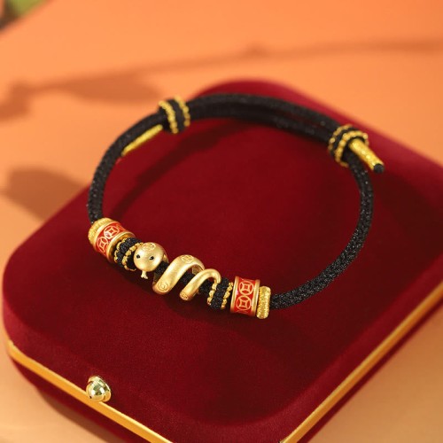 925 Sterling Silver Year of the Snake Golden Snake Luck Jewelry Set