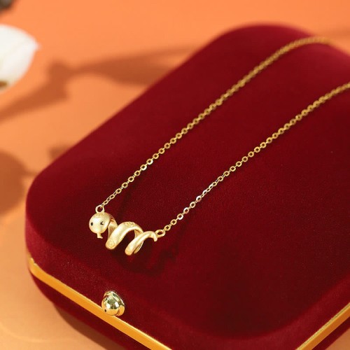 925 Sterling Silver Year of the Snake Golden Snake Luck Jewelry Set
