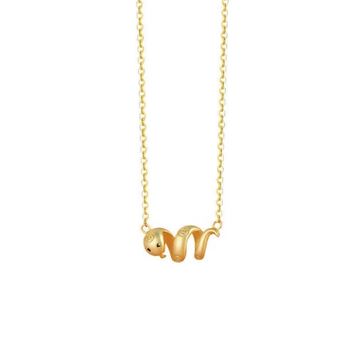 925 Sterling Silver Year of the Snake Golden Snake Luck Jewelry Set