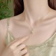 925 Sterling Silver Magnolia Butterfly Hetian Jade Blessing Jewelry Set