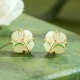 925 Sterling Silver Magnolia Butterfly Hetian Jade Blessing Jewelry Set