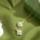 925 Sterling Silver Magnolia Butterfly Hetian Jade Blessing Jewelry Set
