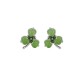 925 Sterling Silver Enamel Hetian Jade Shamrock Earrings 925 Sterling Silver Enamel Hetian Jade Shamrock Earrings