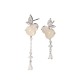 Hetian Jade Magnolia Chalcedony Butterfly Gourd Luck Earrings Hetian Jade Magnolia Chalcedony Butterfly Gourd Luck Earrings