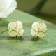 Hetian Jade Magnolia Chalcedony Butterfly Gourd Luck Earrings Hetian Jade Magnolia Chalcedony Butterfly Gourd Luck Earrings