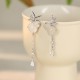 Hetian Jade Magnolia Chalcedony Butterfly Gourd Luck Earrings Hetian Jade Magnolia Chalcedony Butterfly Gourd Luck Earrings