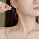 Hetian Jade Magnolia Chalcedony Butterfly Gourd Luck Earrings Hetian Jade Magnolia Chalcedony Butterfly Gourd Luck Earrings