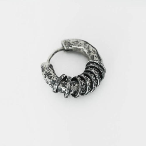 925 Sterling Silver Hand-hammered Protection Earrings