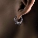 925 Sterling Silver Hand-hammered Protection Earrings