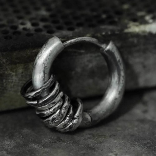 925 Sterling Silver Hand-hammered Protection Earrings