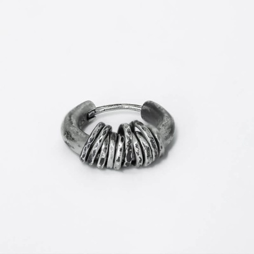 925 Sterling Silver Hand-hammered Protection Earrings