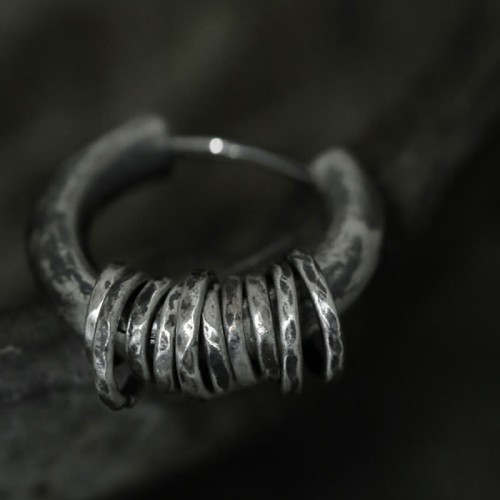 925 Sterling Silver Hand-hammered Protection Earrings