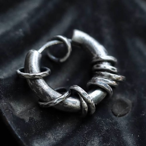 925 Sterling Silver Hand-hammered Protection Earrings