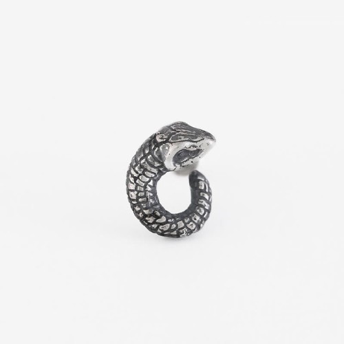 999 Sterling Silver Snake Texture Snake Year Protection Earrings