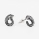 999 Sterling Silver Snake Texture Snake Year Protection Earrings