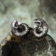 999 Sterling Silver Snake Texture Snake Year Protection Earrings