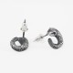 999 Sterling Silver Snake Texture Snake Year Protection Earrings
