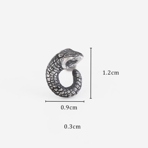999 Sterling Silver Snake Texture Snake Year Protection Earrings