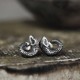 999 Sterling Silver Snake Texture Snake Year Protection Earrings
