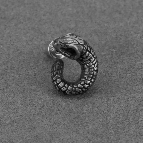 999 Sterling Silver Snake Texture Snake Year Protection Earrings