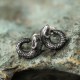 999 Sterling Silver Snake Texture Snake Year Protection Earrings