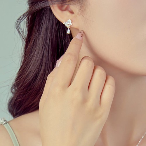 Hetian Jade 925 Sterling Silver Zirconia Pearl Abundance Earrings Hetian Jade 925 Sterling Silver Zirconia Pearl Abundance Earrings