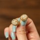 Hetian Jade Egg Copper Prosperity Earrings