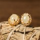Hetian Jade Egg Copper Prosperity Earrings