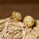 Hetian Jade Egg Copper Prosperity Earrings