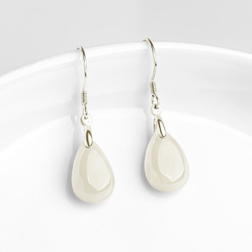 925 Sterling Silver Jade Water Drop Luck Prosperity Earrings 925 Sterling Silver Jade Water Drop Luck Prosperity Earrings
