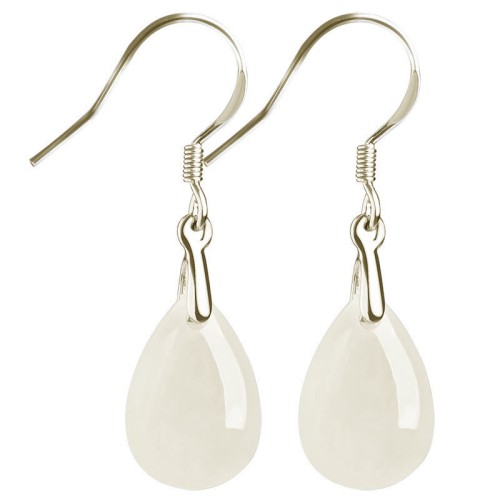 925 Sterling Silver Jade Water Drop Luck Prosperity Earrings 925 Sterling Silver Jade Water Drop Luck Prosperity Earrings