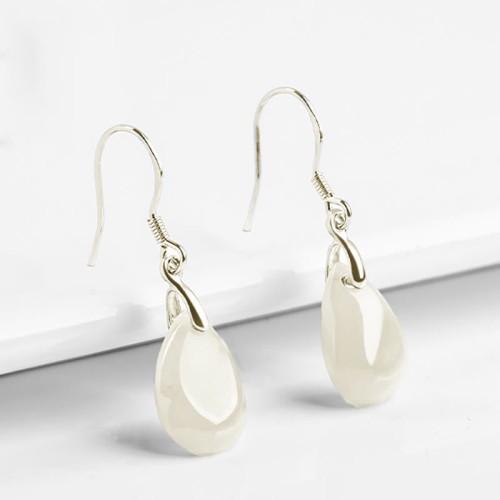 925 Sterling Silver Jade Water Drop Luck Prosperity Earrings 925 Sterling Silver Jade Water Drop Luck Prosperity Earrings