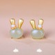 925 Sterling Silver Hetian Jade Rabbit Pearl Abundance Earrings 925 Sterling Silver Hetian Jade Rabbit Pearl Abundance Earrings