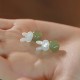 Tridacna Stone Rabbit Hetian Jade Luck Earrings Tridacna Stone Rabbit Hetian Jade Luck Earrings