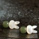 Tridacna Stone Rabbit Hetian Jade Luck Earrings Tridacna Stone Rabbit Hetian Jade Luck Earrings