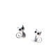 925 Sterling Silver Cute Cat Kitten Blessing Stud Earrings 925 Sterling Silver Cute Cat Kitten Blessing Stud Earrings