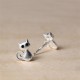 925 Sterling Silver Cute Cat Kitten Blessing Stud Earrings 925 Sterling Silver Cute Cat Kitten Blessing Stud Earrings