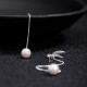 925 Sterling Silver Zircon Pearl Bamboo Leaves Protection Earrings