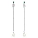 925 Sterling Silver Zircon Pearl Bamboo Leaves Protection Earrings