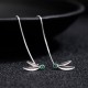 925 Sterling Silver Zircon Pearl Bamboo Leaves Protection Earrings