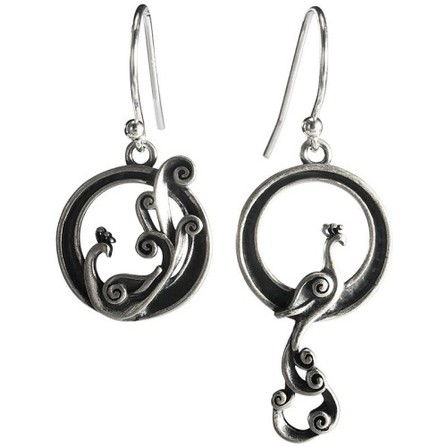 925 Sterling Silver Peacock Fortune Earrings 925 Sterling Silver Peacock Fortune Earrings