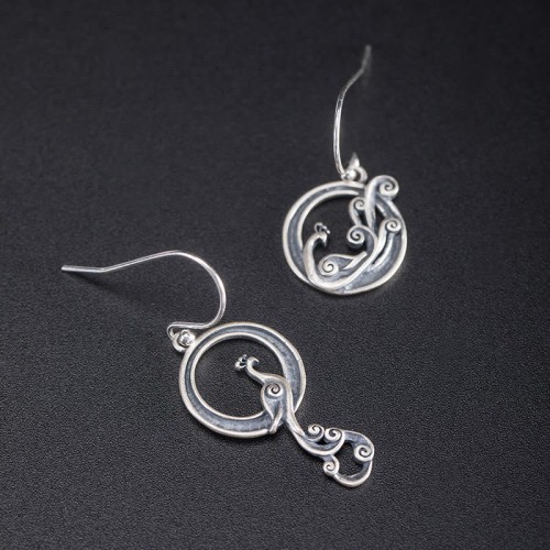 925 Sterling Silver Peacock Fortune Earrings 925 Sterling Silver Peacock Fortune Earrings
