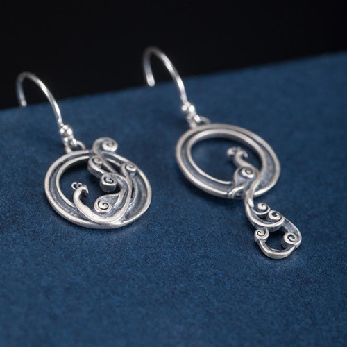 925 Sterling Silver Peacock Fortune Earrings 925 Sterling Silver Peacock Fortune Earrings