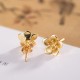 925 Sterling Silver Golden Peach Blossom Balance Earrings 925 Sterling Silver Golden Peach Blossom Balance Earrings